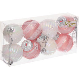 Набор шаров "Восхищение" 5 см (в наборе 8 шт), Белый, розовое золото