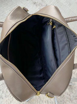 Женская кожаная сумка бочонок 1003 Хаки