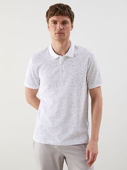 Polo Yaka K?sa Kollu Desenli Erkek Ti??rt