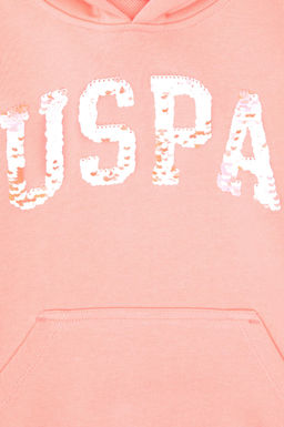 K_z _ocuk Neon Pembe Payet __lemeli Kap__onlu Basic Sweatshirt Sepette S_rpriz _ndirim - U.s. polo assn фото 3