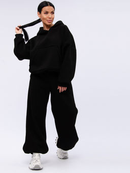 Джоггеры "БЖ-46" чёрные, футер 3-х нитка начес