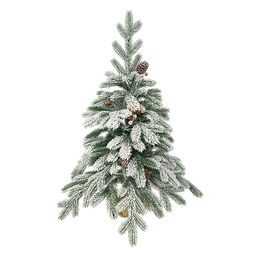 Ель искусственная "Декоративная" с шишками и ягодами флок 0,75м