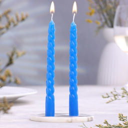 Цена за 6 шт. Набор свечей ароматических витых, 1.5×15 см, 2 шт., черника
