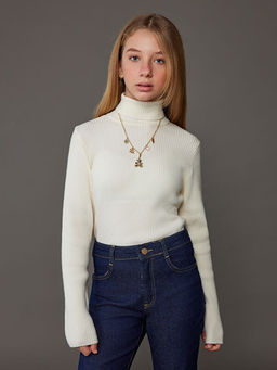 Bal?k?? Yaka K?z ?ocuk Triko Kazak