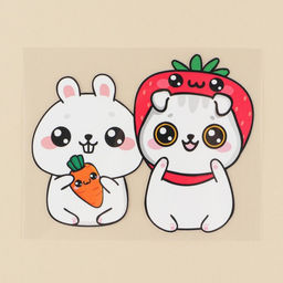 Термонаклейка для текстиля «Кролики», 8.97 × 7,07 см