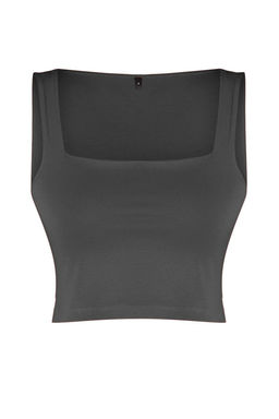 Antrasit Duz Slim Kare Yaka Super Crop Orme Atlet TWOSS24AL00031
