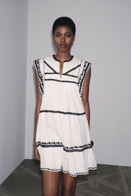 ZW COLLECTION EMBROIDERED SHORT DRESS - Zara фото 10