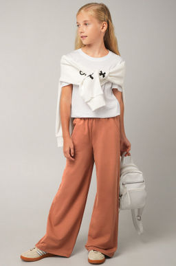 Брюки палаццо из футера для девочки Happyfox