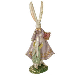 Фигурка декоративная "Зайчиха с зайчонком", L11,5 W9 H24,5 см