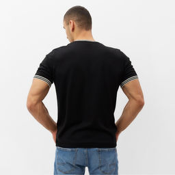 Джемпер мужской короткий рукав MINAKU REGULAR FIT: чёрный, р-р 48