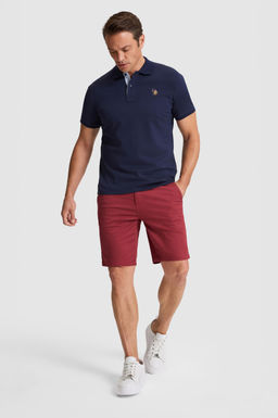 Erkek Lacivert Regular Fit Polo Yaka Basic Ti__rt