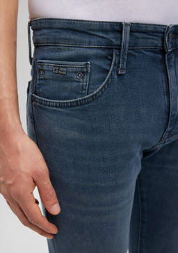 James Mavi Pro Puslu Vintage Koyu Mavi Jean Pantolon  фото 6