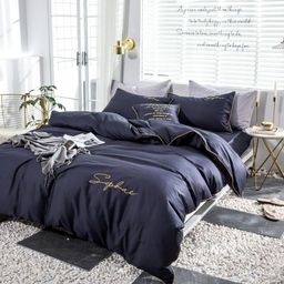 КПБ Mency однотонный с вышивкой MENO016 1.5 спальный