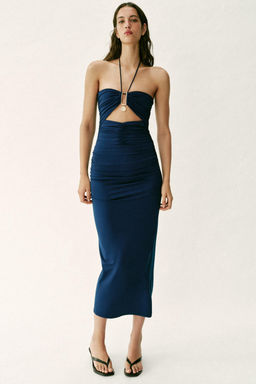 VESTIDO MIDI CUT OUT POLIAMIDA / Marino