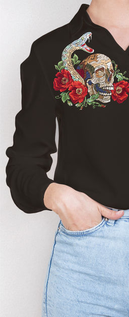 Набор для вышивания PANNA Живая картина JK-2334 Череп со змеей 18 х 18.5 см