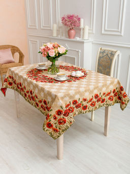 Венок маков- гобеленовая скатерть 140х140 см