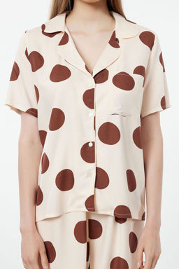 Trendyolmilla Fusya Puantiyeli Viskon Sortlu Dokuma Pijama Tak?m? THMSS20PT0306  фото 18