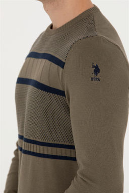 Свитер U.S. Polo Assn мужской цвета хаки хлопок  фото 7