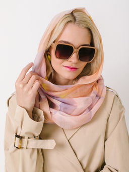 Большой, мягкий, тонкий и очень нежный двусторонний палантин с рисунком в стиле арт-деко - Tantino фото 8