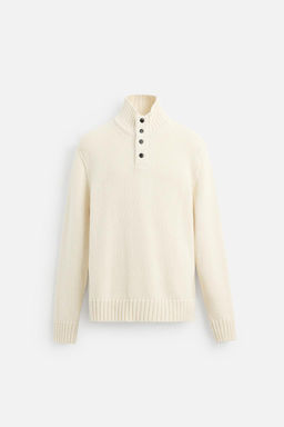COTTON-WOOL BLEND BUTTON-UP SWEATER - Zara фото 7