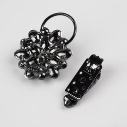 Декоративная застёжка «Стеклянный цветок», 10.5×5 см, цвет чёрный