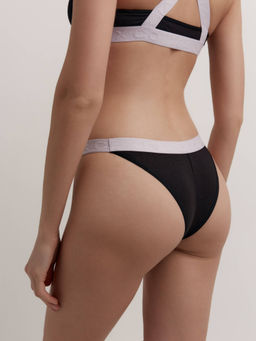CONTE FLEXIBLE LTA 2237 Трусы танга из бамбука black-lavender - Conte elegant фото 2