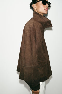 CHAQUETA EFECTO ANTE BOLSILLOS / Marr?n oscuro - Zara фото 5