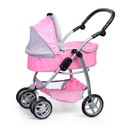 Коляска-трансформер для кукол, металлическая, регулируемая ручка, с корзиной, в пакете