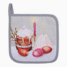 Прихватка Доляна Пасха 17х17 см, 35% хл, 65% пэ, ватин 250 г/м2  фото 2