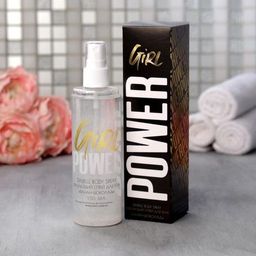 Мерцающий спрей для тела Girl POWER 150 мл, аромат банан-шоколад, BEAUTY FOX