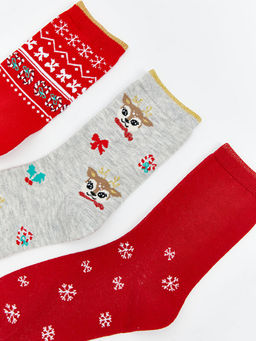 Y?lba?? Temal? K?z ?ocuk Soket ?orap 3l?