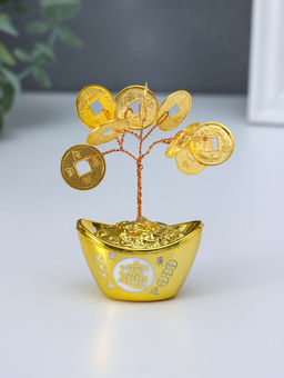 Денежное дерево декоративное «Сувенир бонсай. Слиток золота», 9 монет, 3.3×5×8 см