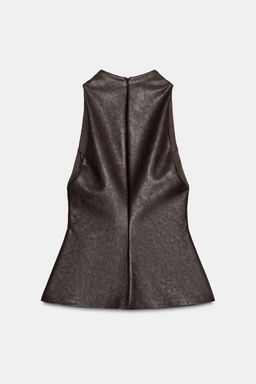 FAUX LEATHER TOP - Zara фото 8