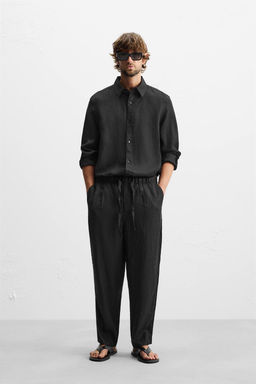 ZARA %100 KETEN ELAST?K BELL? PANTOLON  фото 14