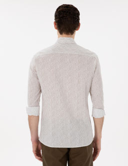 Haki _izgili Slim Fit Uzun Kollu G_mlek - Pierre cardin фото 5