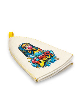 Шапка для бани и сауны Матрёшка бабл-гам, полиэфир, шерсть, белая - Simaland фото 7