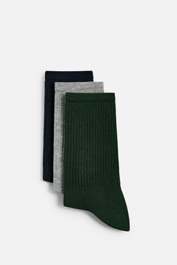 PACK OF 3 RIBBED SOCKS