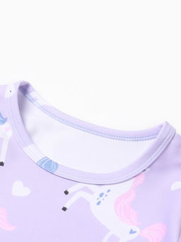 Купальник для девочки раздельный KAFTAN «Единороги», лиловый, рост 122-128 см