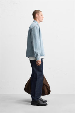 DENIM BOXY FIT OVERSHIRT - Zara фото 4