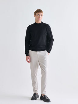 Yar?m Bal?k?? Yaka Uzun Kollu Erkek Triko Kazak