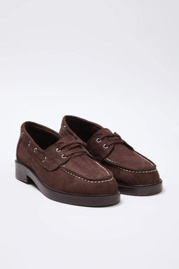 Koyu Kahverengi Bagc?k Detayl? Duz Kad?n Loafer Ayakkab? - Trendyolmilla фото 2