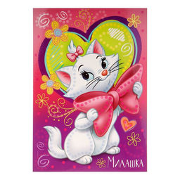 Аппликация стразами и пайетками Милашка, Кошечка Мари, А4 - Disney фото 3