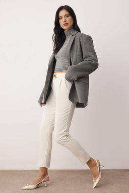 Siyah Havuc Kal?p Toka Detayl? Pantolon TWOAW26PL00154 - Trendyolmilla фото 6