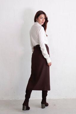 10961 Юбка миди-макси кофейная - Martichelli фото 11