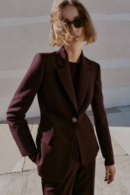 FITTED BLAZER WITH SHOULDER PADS - Zara фото 9