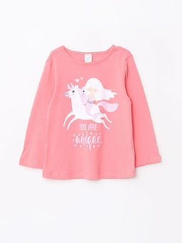 Bisiklet Yaka Uzun Kollu Bask?l? K?z Bebek Pijama Tak?m - Waikiki фото 2