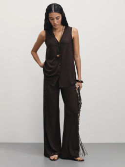 Трикотажные брюки в рубчик / Zarina