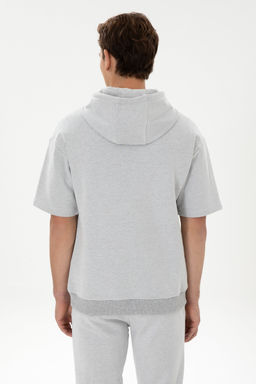 Erkek Comfort Fit Kap__onlu K_sa Kollu Gri Melanj Sweatshirt - U.s. polo assn фото 19