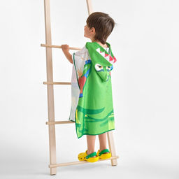 Полотенце-пончо детский LoveLife «Дино» 60×120 см, микрофибра, 225 г/м²