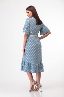 Платье ANELLI 713 бирюза с горохами  фото 4